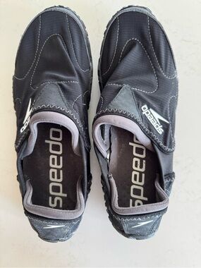 Speedo Black and Gray Slip-On Water Socks